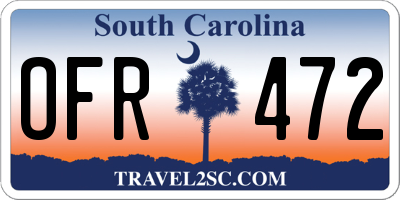 SC license plate OFR472