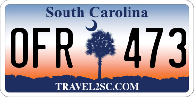 SC license plate OFR473