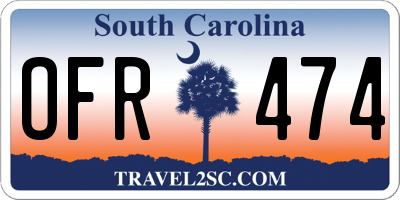 SC license plate OFR474
