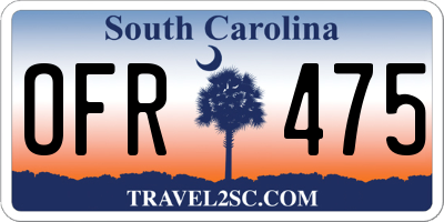 SC license plate OFR475