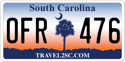 SC license plate OFR476