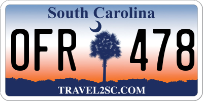SC license plate OFR478