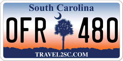 SC license plate OFR480