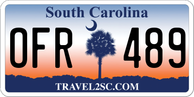 SC license plate OFR489
