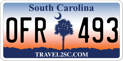 SC license plate OFR493