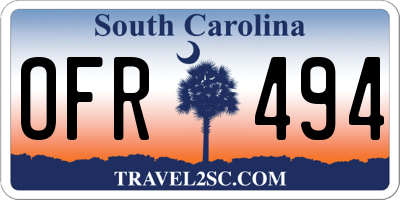 SC license plate OFR494