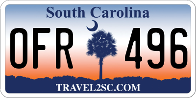 SC license plate OFR496