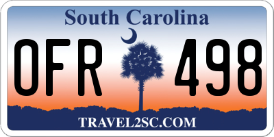 SC license plate OFR498