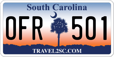 SC license plate OFR501