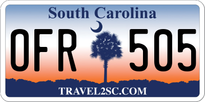 SC license plate OFR505