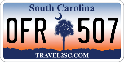 SC license plate OFR507