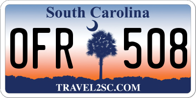 SC license plate OFR508