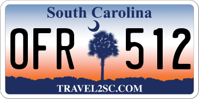 SC license plate OFR512