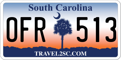 SC license plate OFR513