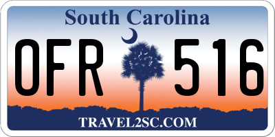 SC license plate OFR516