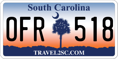 SC license plate OFR518