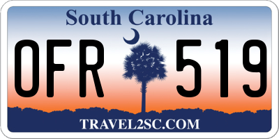 SC license plate OFR519