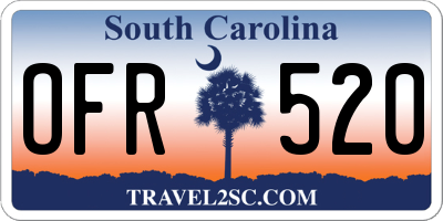 SC license plate OFR520