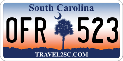 SC license plate OFR523