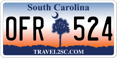 SC license plate OFR524