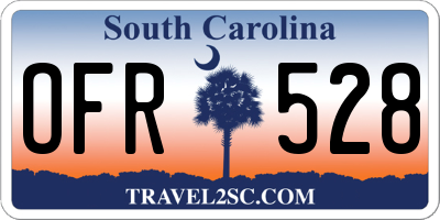 SC license plate OFR528