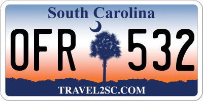 SC license plate OFR532