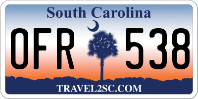 SC license plate OFR538