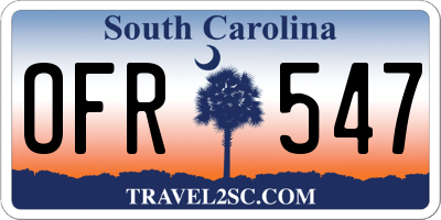 SC license plate OFR547