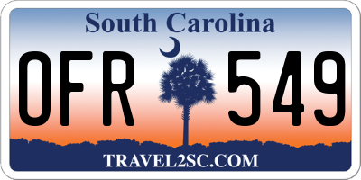 SC license plate OFR549