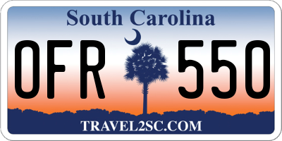 SC license plate OFR550
