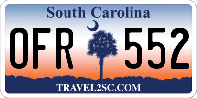 SC license plate OFR552