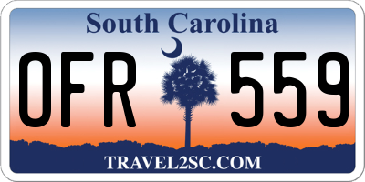 SC license plate OFR559