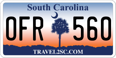 SC license plate OFR560