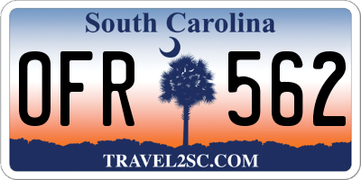 SC license plate OFR562