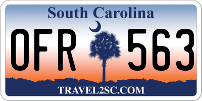 SC license plate OFR563