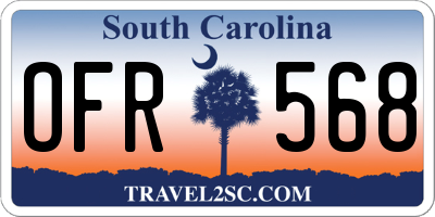 SC license plate OFR568