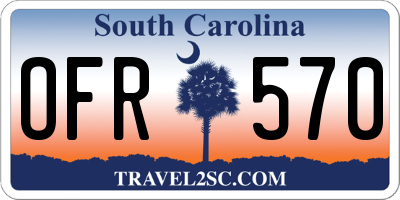 SC license plate OFR570