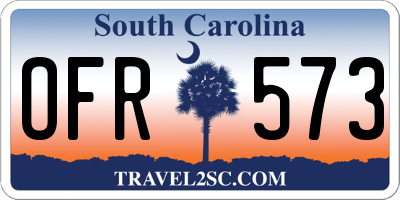 SC license plate OFR573