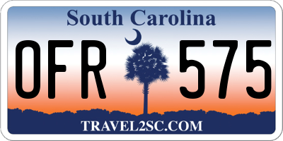 SC license plate OFR575
