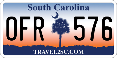 SC license plate OFR576