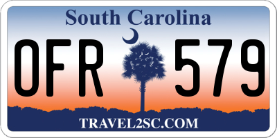 SC license plate OFR579