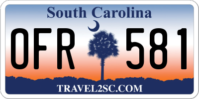SC license plate OFR581