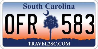 SC license plate OFR583
