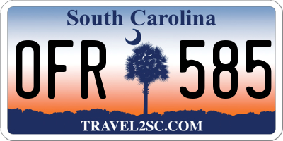 SC license plate OFR585