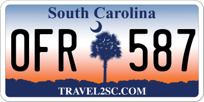 SC license plate OFR587