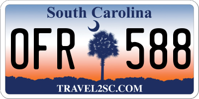 SC license plate OFR588