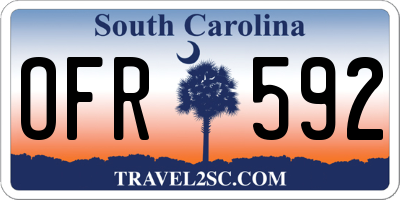 SC license plate OFR592