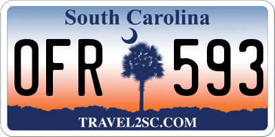 SC license plate OFR593