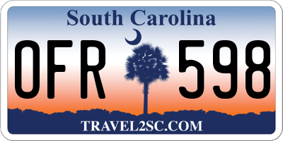 SC license plate OFR598