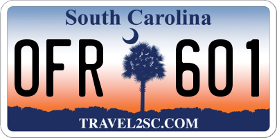 SC license plate OFR601